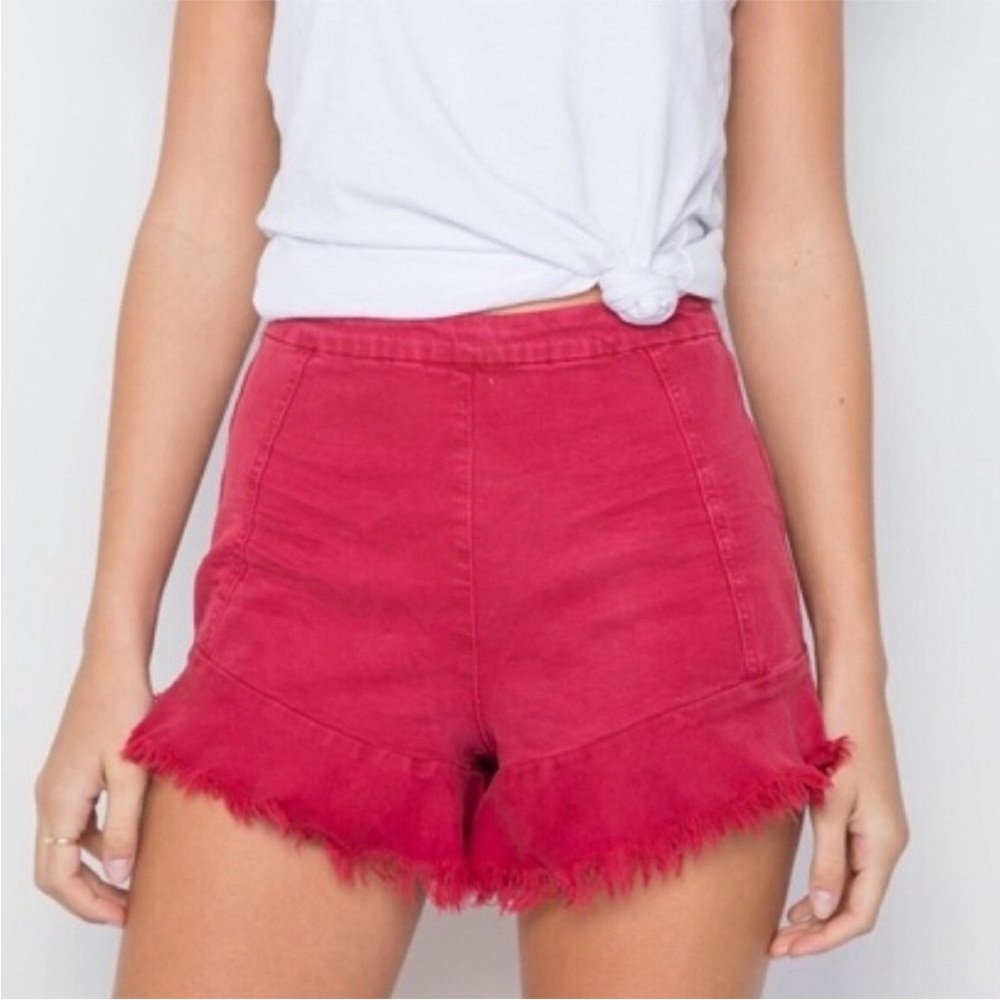 Fringe red shorts